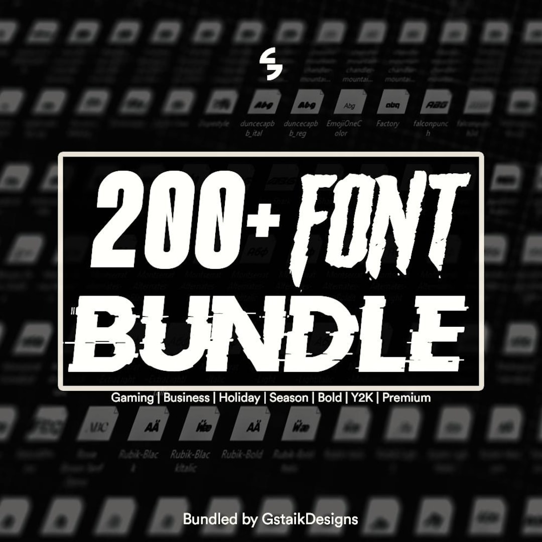 200+ Fonts Mega Bundle | Commercial Use Font Pack | Procreate ...