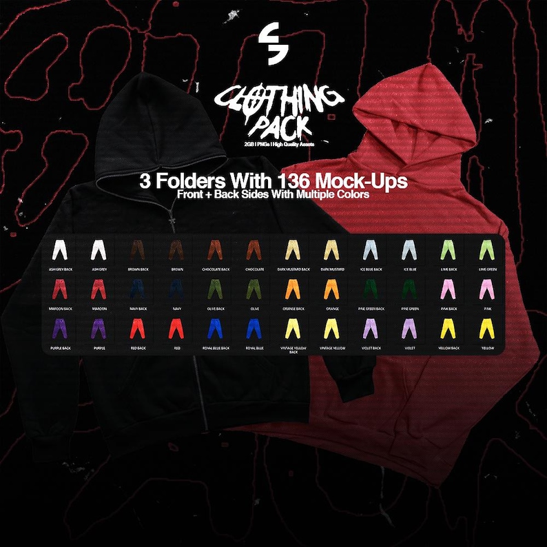 Streetwear Design Graphics Pack: 1000+ PNG Assets | Vector Mockups for Clothing Brand and Fashion Design