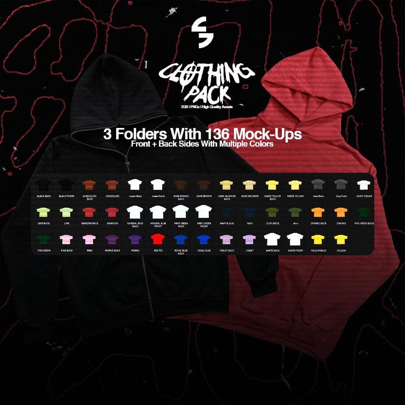 Streetwear Design Graphics Pack: 1000+ PNG Assets | Vector Mockups for Clothing Brand and Fashion Design