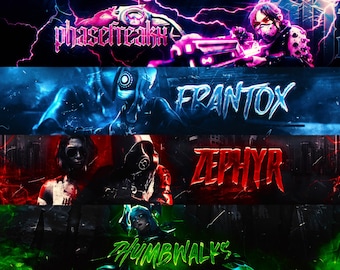 2D Gaming Banner und Logo | Zucken | YouTube Banner | Discord | Profilbild | Kick