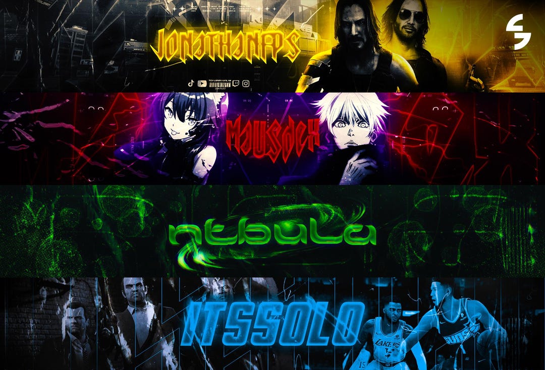 I'll Design a Custom Banner & FREE Profile Picture Custom Twitch Banner