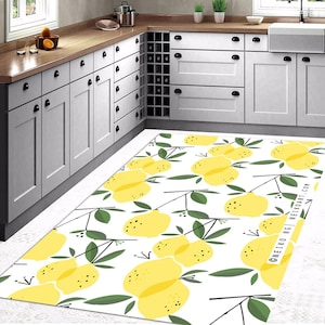 Lemon Rug\Kitchen Rug\Kitchen Decor\Rug for Kitchen\Yellow Rug\ Fruit Rug\Special Kitchen Rug\Area Rug\Modern Rug\Aesthetic Rug