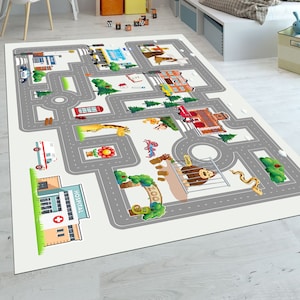 Stadskaart Rug\Speelkamer Rug\Kinderkamer Rug\Cadeau voor kinderen\Kids Room Decor\Map Rug\Popular Rug\Modern Rug