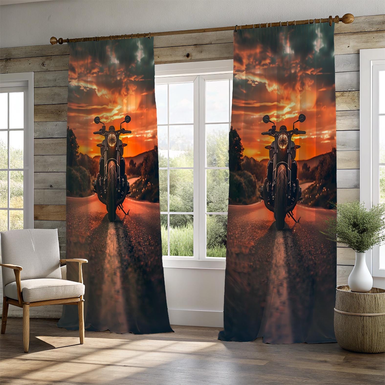 Harley Davidson Curtains - Etsy