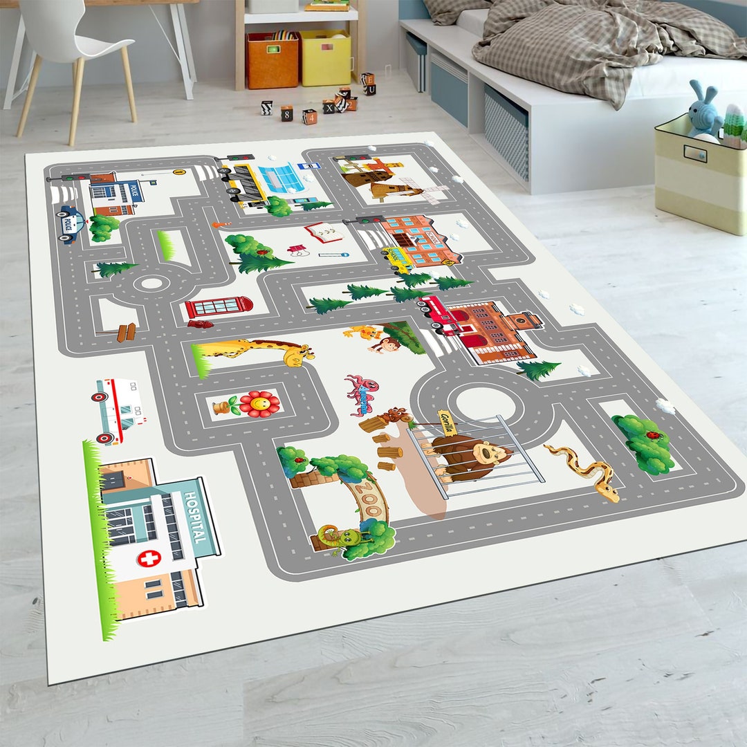 City Map Rug,playroom Rug,children Room Rug,gift for Children,kids Room ...
