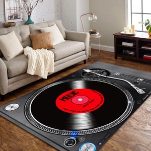 Retro Record Rug,Record Rug,Music Rug,Music Room Rug,Music Decor,Abstract Rug,Colorful Rug,Cool Rugs,Unique Rug,Area Rug,Gift for musician