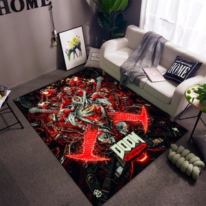 Doom Rug,Fear Rug,Skull Rug,Skeleton Rug,Black and Red Rug,Young Room Decor,Fantastic Rug,Popular Rug,Modern Rug