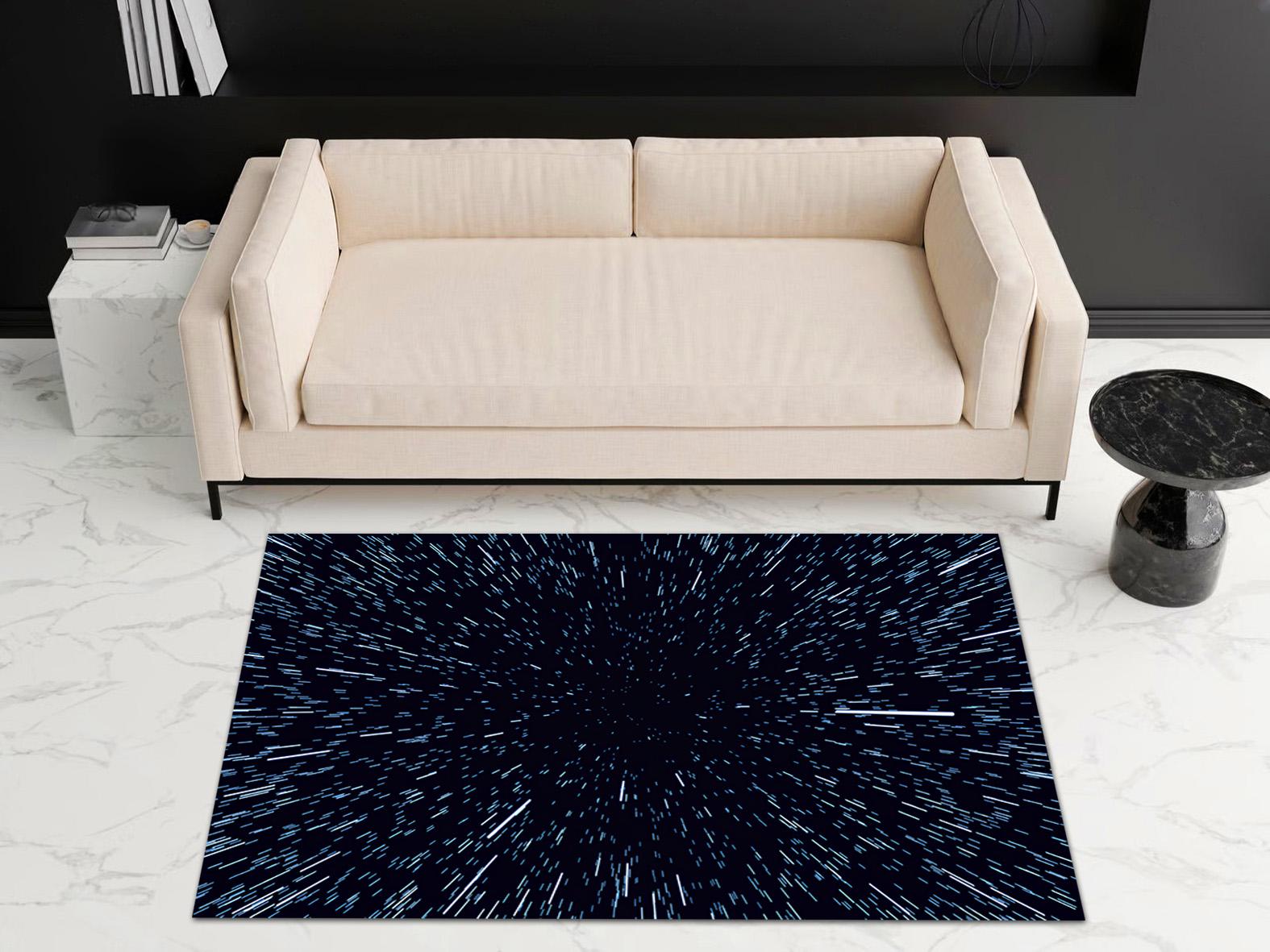 Stargate Rug Space Warp Starfield Area Rug, Galaxy Hyperspace Carpet, Sci-fi Movie ...