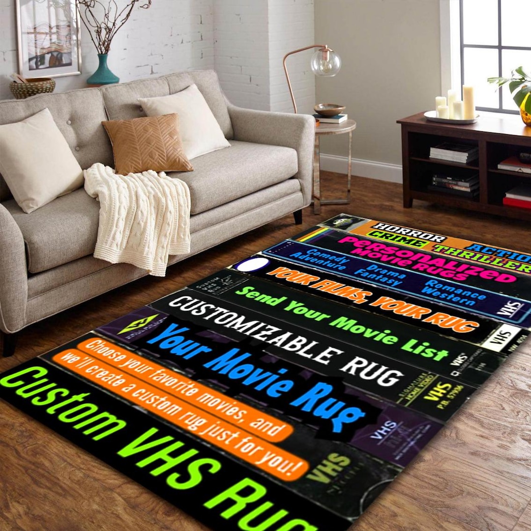 Horror Sticker Rug Personalize Halloween Rug : VHS Horror Carpet, Fear Rug Decor Mat - Etsy