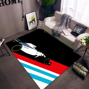 F1 Rug,Martini Racing Rug,Car Rug,Young Room Decor,Modern Rug,Popular Rug,Martini Racing Team Rug,Historic 930 Racing,Gift for the Driver