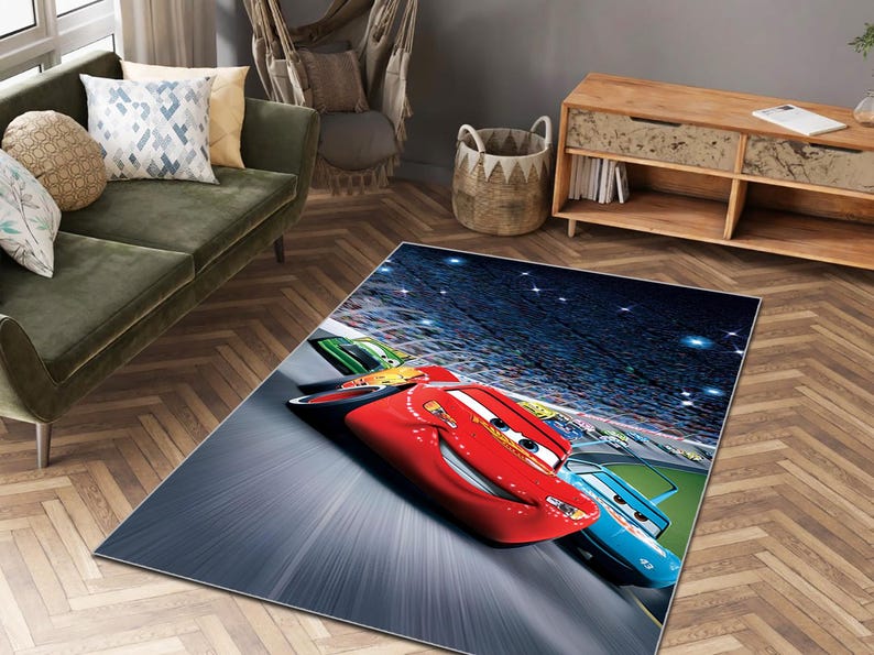 Car Engine Rug Ultimate Racing Champion Themed Rug - Vivid Motion Design for Boys ...