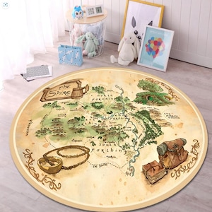 Ring Teppich, Teppich von Mittelerde, Runder Karte Teppich, Moderner Teppich, Kinderzimmer Teppich, Antike Karte,Die Rings Map