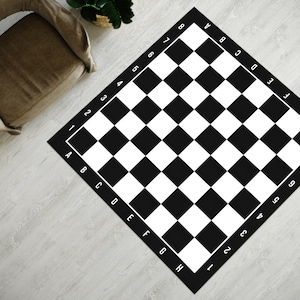 Chess, Chess Rug, Game Room Rug, Home Decor, Gift For Chess Lovers, Gamer Rug, Chessboard Rug, Checkered Game Play Rug, CheckMate