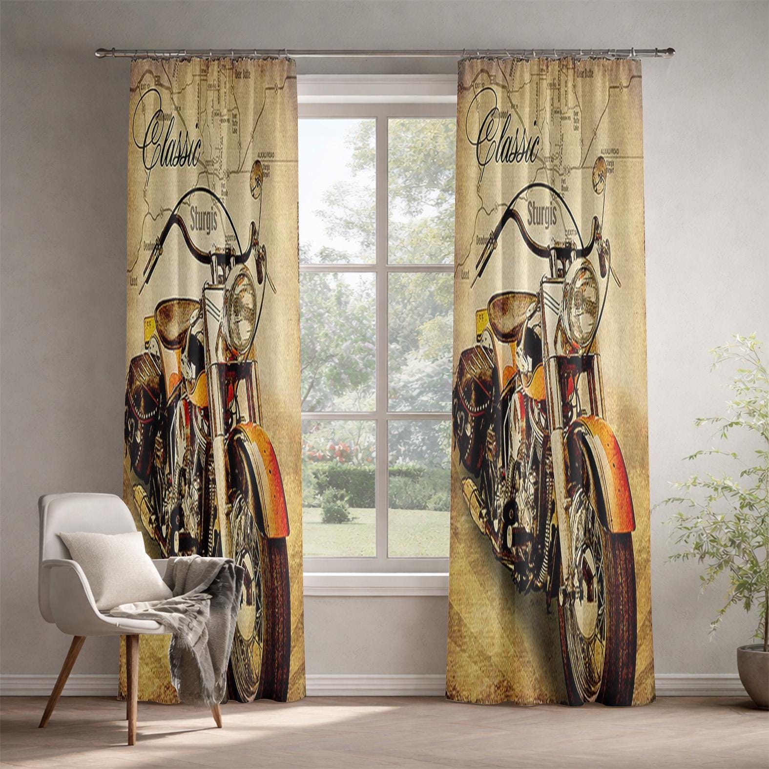Harley Davidson Curtains - Etsy