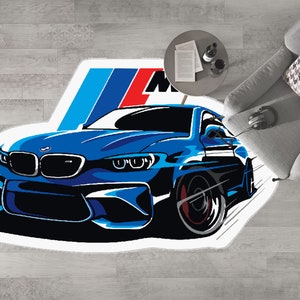 Martini Racing Car Rug,Blue Car Rug,Playroom Decor,Sport Car Rug,Minimalist Rug,Living Room,Bedroom Decor,Modern Rug,Popular Rug