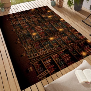 Library Rug, Custom Rugs, Library Photo, Old Books Rug, Office Rug, Modern Rug, Library Photo Rug, Abstract Rug, Modern Rugs, Books Rug