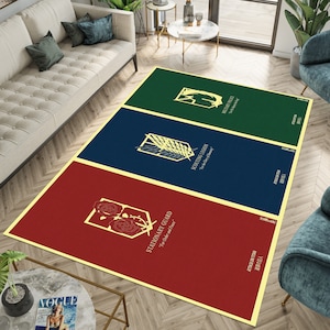 Attack of Titan Rug, Popular Game Rug, Game Room Decor, Home Decor Carpet, Enjoy Rug, Young Room Decor,Modern Office Decor Rug