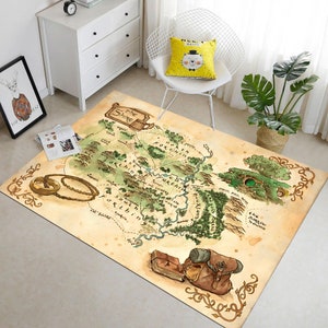 LOTR Teppich, beliebter Filmteppich, LOTR Map Teppich, The Rings Map Teppich, Fantastischer Teppich, Hobbit Teppich, Filmteppich, beliebter Teppich, Cooler Teppich, Kinderteppich
