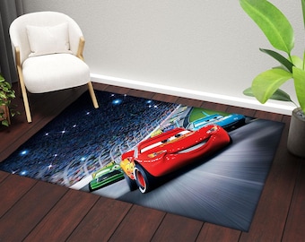Alfombra con temática de coches, alfombra decorativa para habitación infantil, regalo para habitación de niños