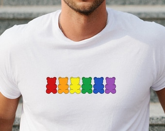 Pride Gummy Bear Shirt: LGBTQ Rainbow Tee