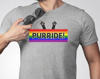 Purride Cat LGBTQ Pride Shirt: Rainbow Gay Lesbian Tee