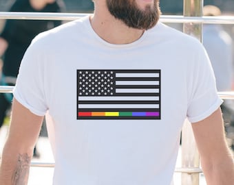 Pride American Flag T-Shirt: LGBTQ Fourth of July Tee