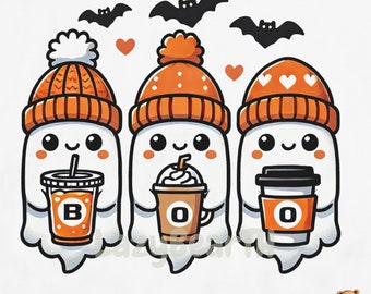 Cute Ghost PNG, Halloween Ghost PNG, Watercolor Cute Ghost, Halloween Ghost Sublimation, Boo Halloween PNG, Digital Download for Halloween