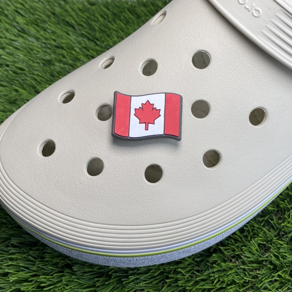 Canada Croc Charm Pin Badge Charms Flag Charm CAD Cadeau Charm Croc Drapeau canadien Charm CanadaCroc Cadeau pour patriotique Crocs Charms Canada