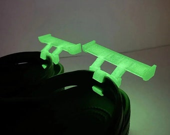 Glow in the Dark Croc Spoiler Wing Set of 2 Crocs Wings Green Glow Finish Crocs Accessories for Racing Lovers Gift Car Guys Croc Tuning Kit