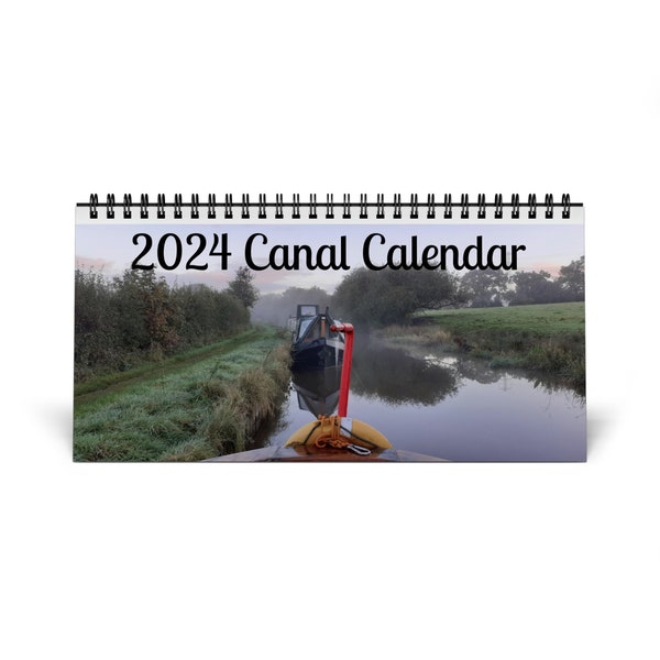 Canal and Narrowboat Desk Calendar (2024 grid)