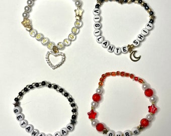 Bracelets uniques et mignons de la tournée des époques esthétiques pour les Swifties, bracelet avec paroles personnalisées, nom et titre de la chanson