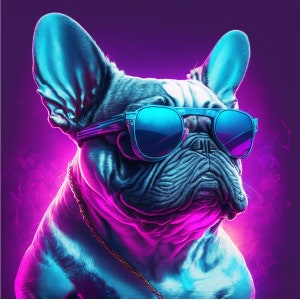 French bulldog wearing sunglasses