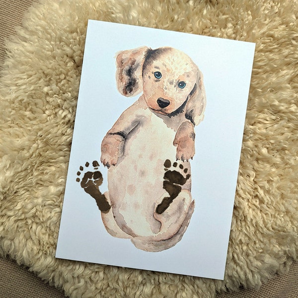 Download - Dachshund - Art for Baby Footprints