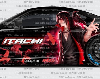 Naruto itachi car wrap decal, Akatsuki Anime, Anime Ninja vinyl, side car wrap, livery, japanese anime