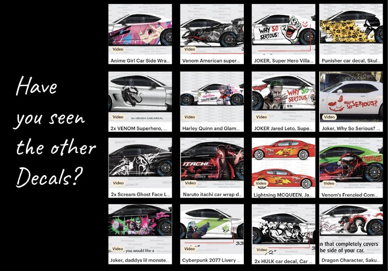 Super Mario Car Side Wrap, Full Color Graphics, Vinyl Livery Decal Fit