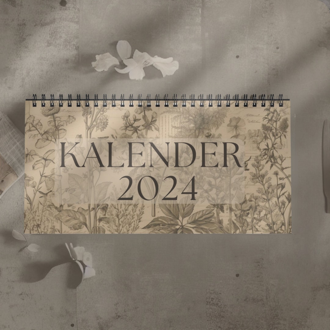 Desk Calendar 2024 Stand up Calendar Floral Pattern Flower Etsy