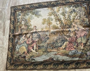 Antique Fisherman   Tapestry Wall hanging -French Tapestry - Wall Art Hanging Decor - Jacquard Woven Wall Hanging 115 x 155 cm