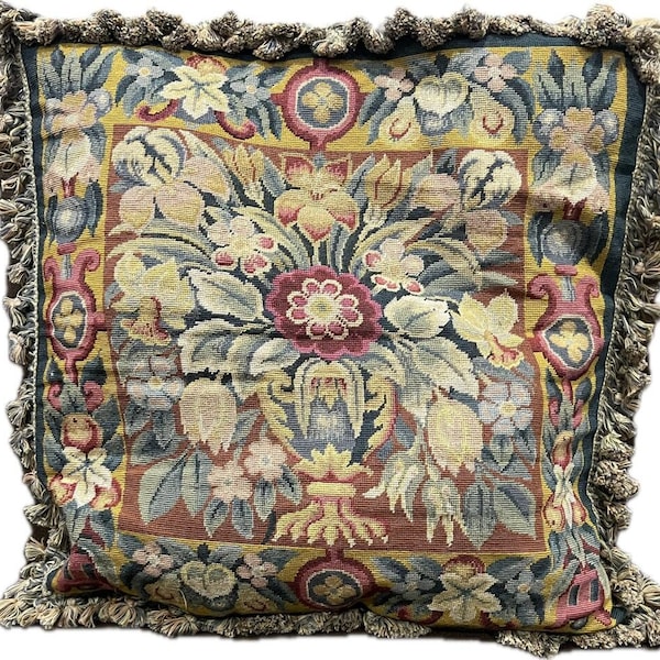 Vintage Nadelspitze Blumen Kissen Kreuz Stich Mit Tassilien Kissen Kissen Home Decor 18 x 18 cm Sale