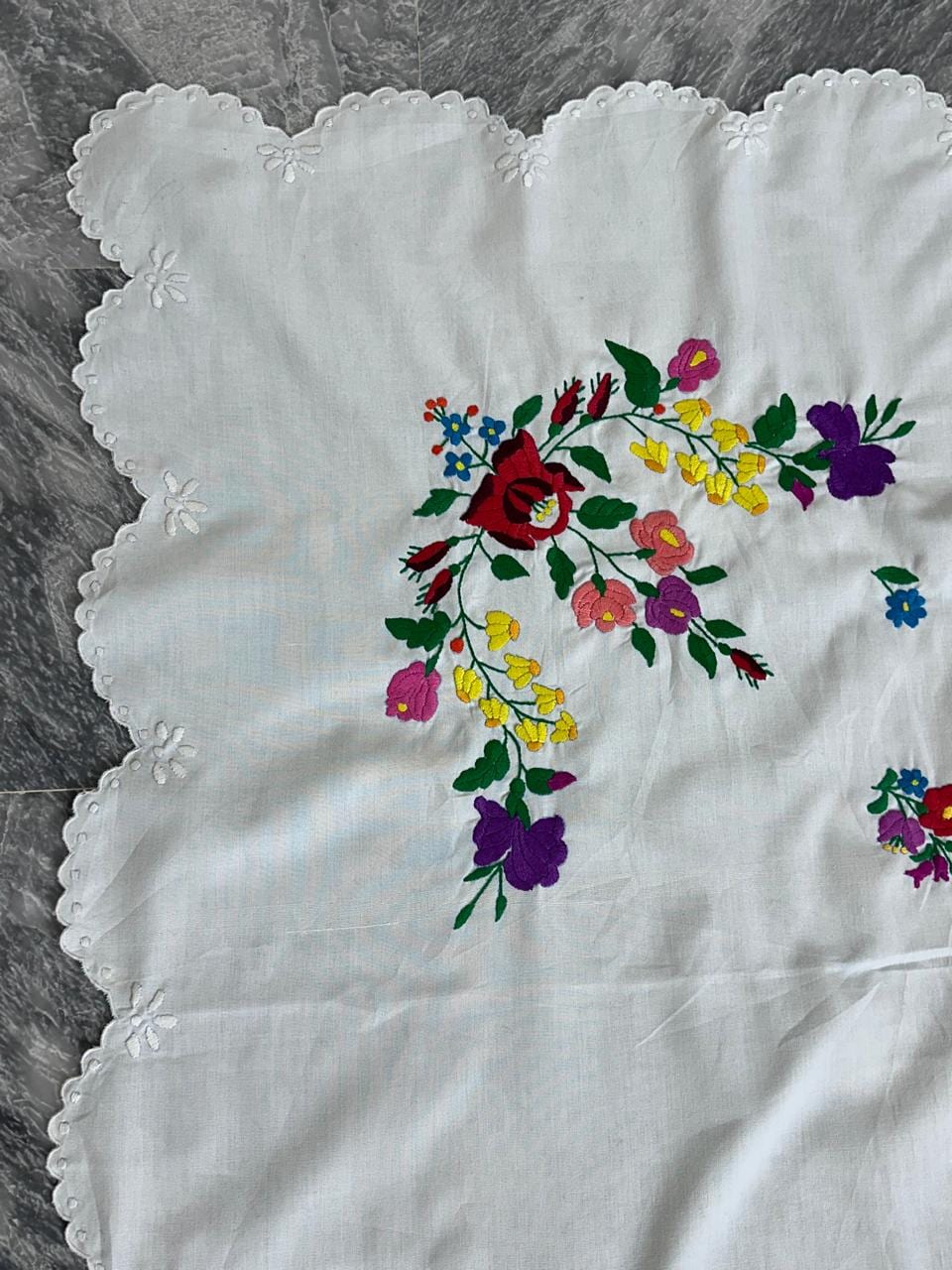 Handmade Embroidery Table Cloth, Vintage,kalocsa, Hungary
