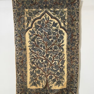 Tree OF Life Vintage Suzani Embroidery - Suzni needlepoint Kashmiri Rug, chainstich Wool Embroidery Suzani Wall Hanging Decor Rug115 x 75 cm