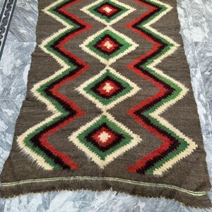 Vintage 1950s CABIN Shaggy Blanket Rug || Peruvian Alpaca Sheep Wool Southwestern Style Thick Warm Boho Bohemian 200 x 140Cm Same As Picture