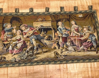 Franse romantische koppels dansen op feest goblin wandtapijt Wanddecoratie kunst - Wanddecoratie, wanddecoratie - geweven wanddecoratie 160 x 80 cm