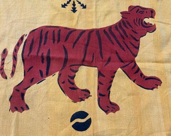 Vintage Tiger Print  Ukrainian natural wool rug in ethno style Geometric rustic carpet Accent Rug Kilim ,Decorative rug 190 x 95cm Gift item