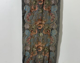 Antique Tapestry Panel 17th Century Antique Tapestry Collectible Kilim Handmade Interiors antique Wall Art Decor 200 x 85 Cm halloween Sale