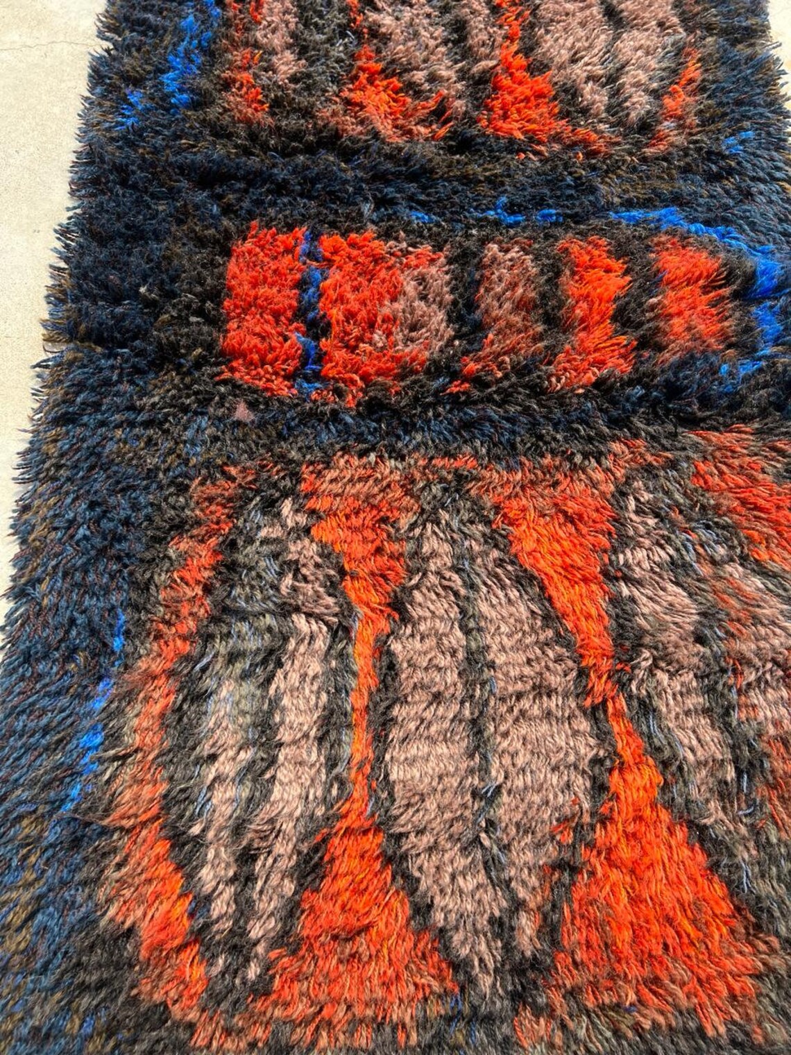 Scandinavian Shaggy Multicolour Handmade Rug Plush Rya Oriental Rug ...