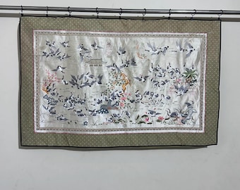 Mid-20th Century Chinese Silk Embroidery for framing, Decor For Living Room - Advent calendar Gift 120 x 80 Cm