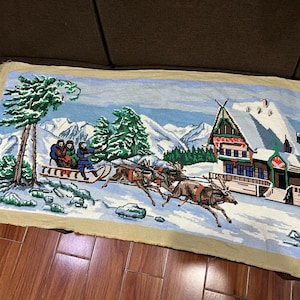 Cristmas vintage Crostage Handmade Tapestry,for framing - Beautifull Home Decor Tapestry Wall hanging - Same As Shown Picture