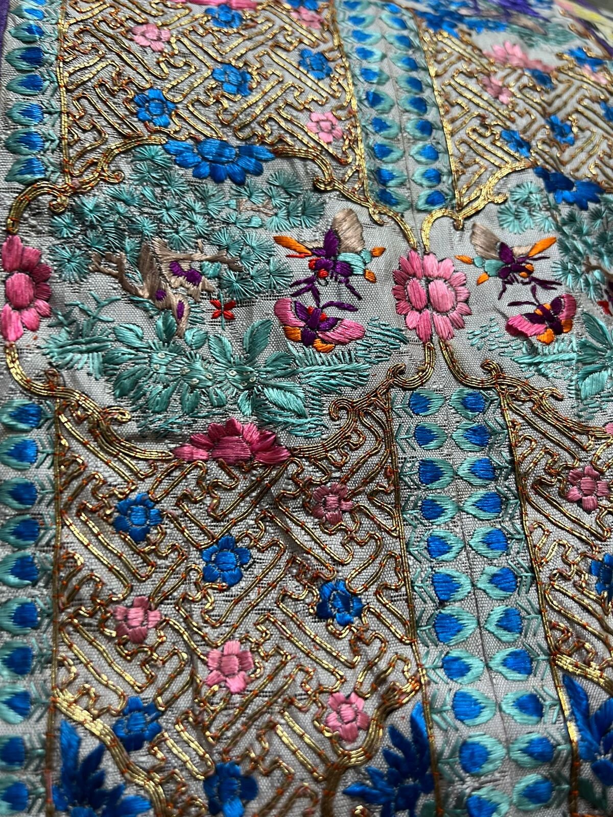 Antique Chinese China Mandarin Qing Silk Embroidery 19th Used for