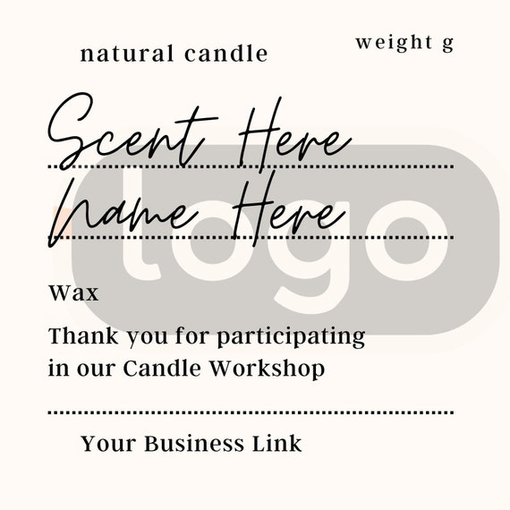 Editable Candle Labels for Candle Making Workshops 