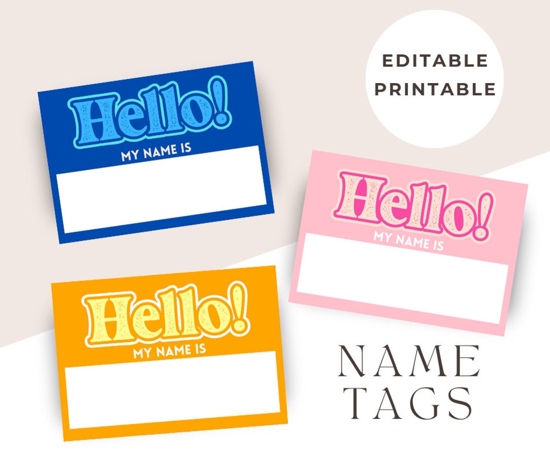 First Day of School Name Tags Back to School Name Tags Etsy